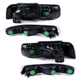 CHEDA Headlight Turn Signal Lamp Fit Chevy Silverado 1500/2500 99-02 / Suburban 1500/2500/Tahoe 00-06（Clear lens Chrome Housing Clear Reflector）