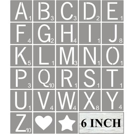 Scrabble Tile Letter Stencils 6 Inch - 28 Pack Scrabble Style Alphabet Stencil Templates for Painting on Wood, Reusable Plastic Stencils for Crafts Making & Wall Art Decorations