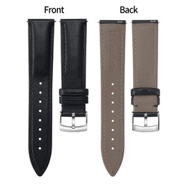 BINLUN Leather Watch Straps 22 mm 21 mm 20 mm 19 mm 18 mm 16 mm 14 mm 12 mm Multicoloured Calf Leather Watch Strap for Men and Women, Quick Release Replacement Leather Strap with Silver Buckle for