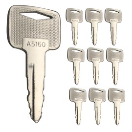 91A07-01910 Ignition Keys with Keychain, 10PCS Heavy Equipment Key for Mitsubishi Caterpillar Forklift (91A07-01910)