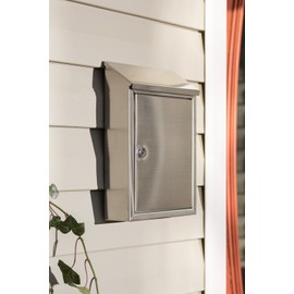 Ashley Wall-Mount Mailbox, Medium, Locking, Stainless Steel -AWM00SS0