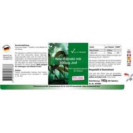 Vitamintrend® Kelp Extract with Iodine 300mcg - 360 Tablets - High Dose and Vegan