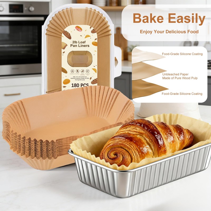 Loaf Pan Liners for Baking Bread 9x5 Inch - 180