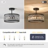 Pevfah Crystal Black Ceiling Light, Modern Semi Flush Mount Ceiling