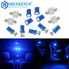SHENKENUO 13pcs Blue LED Lights Interior Package Kit Car Dome