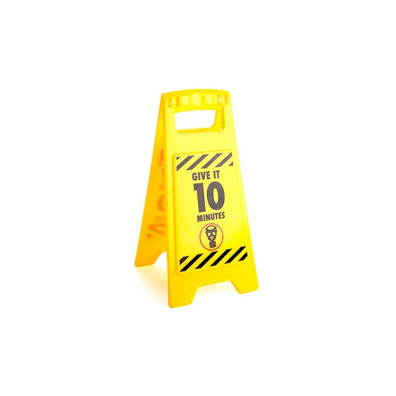 MDI Australia Poo in Progress Warning Desktop Sign Novelty, Yellow/Black