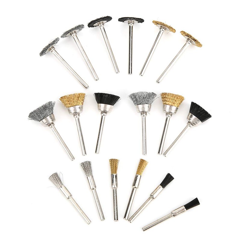 18pcs Wire Wheel Cup Brush Set Aluminum Tool Grinding Tool