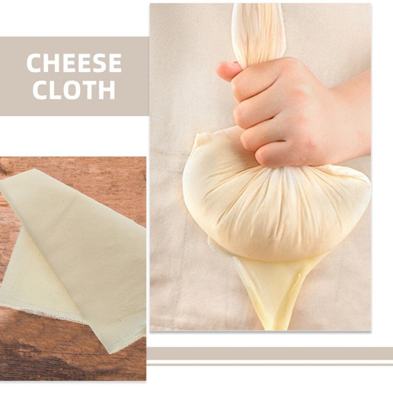 Kichvoe Unbleached Cotton Cheesecloth 12pcs Fabric Reusable Fine Mesh Cloth