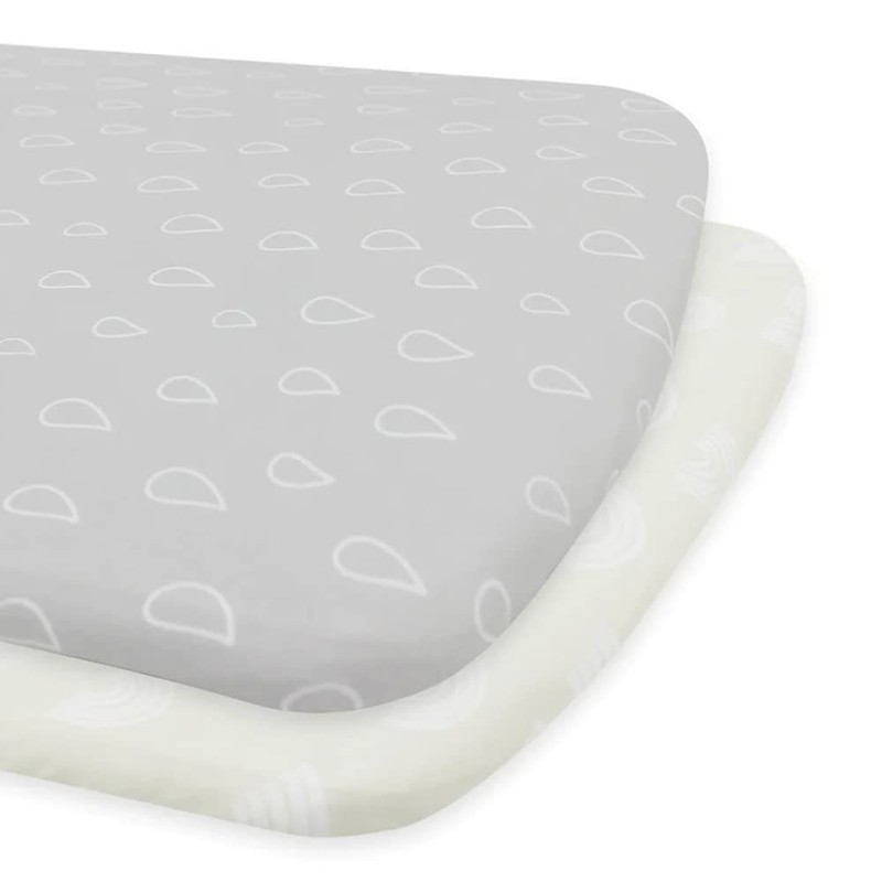 2PK Bubba Blue 55x84cm Nordic Jersey Co-Sleeper Fitted Sheet 0-12m