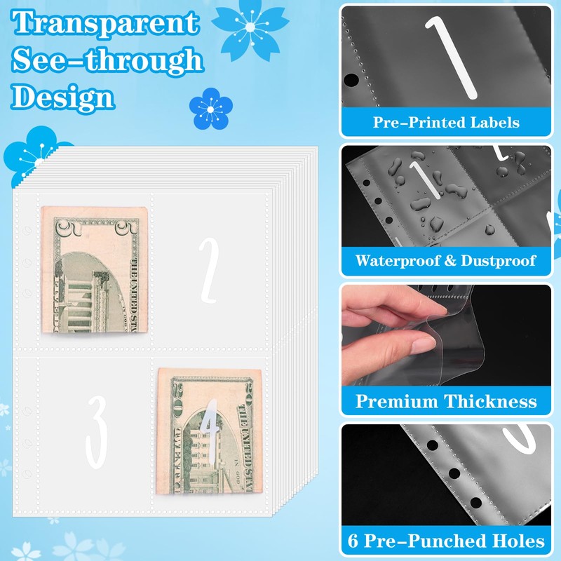 100 Envelope Saving Challenge, Budget Planner A5 Ring Binder with