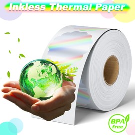 Flower Thermal Sticker Labels 2 inch, 400 Holographic Thermal Printer Labels for Logo Stickers, Name Tag Labels, Thanks You Card, QR Labels, Compatible with Rollo, Zebra and More Thermal Printer