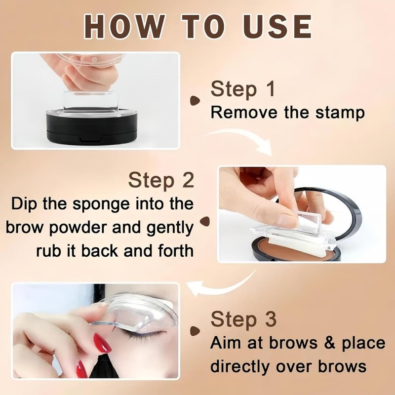 Eyebrow Stamp Kit,Light Brown Eyebrow Tint & Powder with Stencil