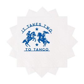 VOWFOO It Takes Two to Tango Cocktail Napkins Western Cowboy Cowgirl Proverb Country Rodeo Horse Retro Vintage Party Disposable Bar Paper Napkins 100Pcs 4.5 x 4.5 2-ply (It Takes Two to Tango)