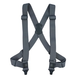 MELOTOUGH Mens Side Clip Suspenders 1 1/2 Airport Friendly Suspenders Adjustable Elastic Braces for Big and Tall (Grey)