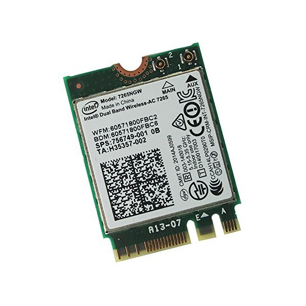 Intel 7265NGW Dual Band 2x2 Wireless AC + Bluetooth 4.0