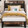 LIKIMIO Twin Bed Frame, Storage Headboard with Charging Station, Solid