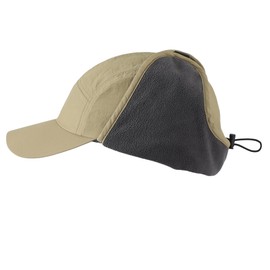 Decentron Mens Winter Hat with Brim Fleece Earflaps Hat Baseball Trapper Hat Light Vert Khaki