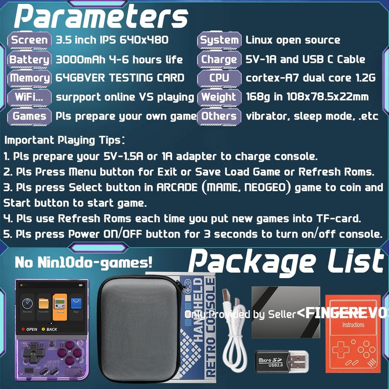 Miyoo Mini Plus Handheld Game Console 3.5-inch 640*480 IPS Screen