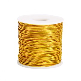 Metallic Stretch Cord Elastic Cords Ribbon Metallic Tinsel Cord Dreadlock Braiding Rope for Ornament Hanging Gift Wrapping,1 mm 60 Yards (Gold)