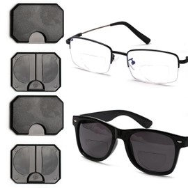 VANANA Bifocal Stickers Lenses, Stick on Readers for Sunglasses, Adhesive Magnification Reading Glasses (2, 2.5X Magnification), Clear