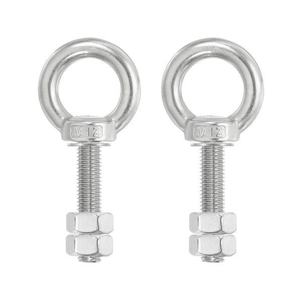 PATIKIL Lifting Shoulder Eye Bolts, 2 Pack M12x50 Screw Bolt