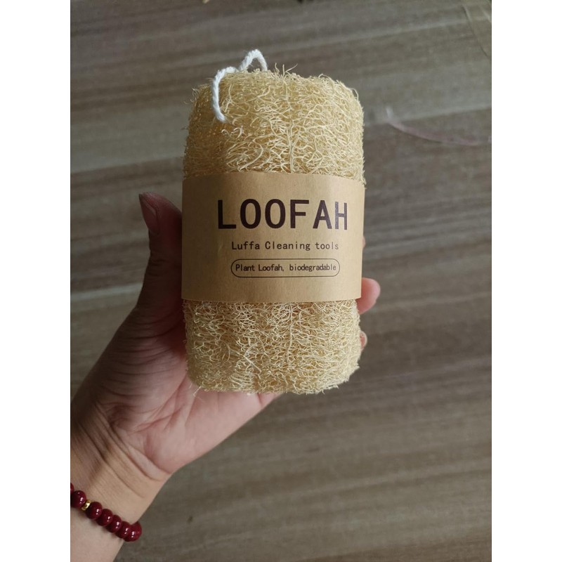 Esponja de lufa egipcia natural paquete de 2 exfoliante corporal