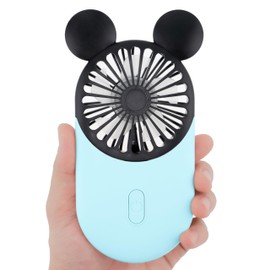 Kbinter Cute Mouse Personal Mini Fan, Rechargeable Handheld USB Fan, 3 Adjustable Wind Speeds and Wearable Design, Portable Pocket Size for Indoor Or Outdoor Activities (Blue)