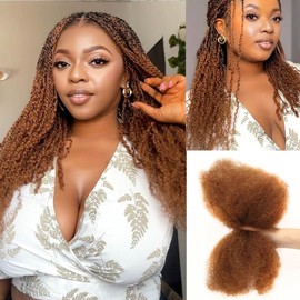 Style Icon 1 Bundle Afro Kinkys Bulk Human Hair (12", 30#) - Twist Braids- Curly Hair Extensions - Dreadlocks - Loc Braiding Hair