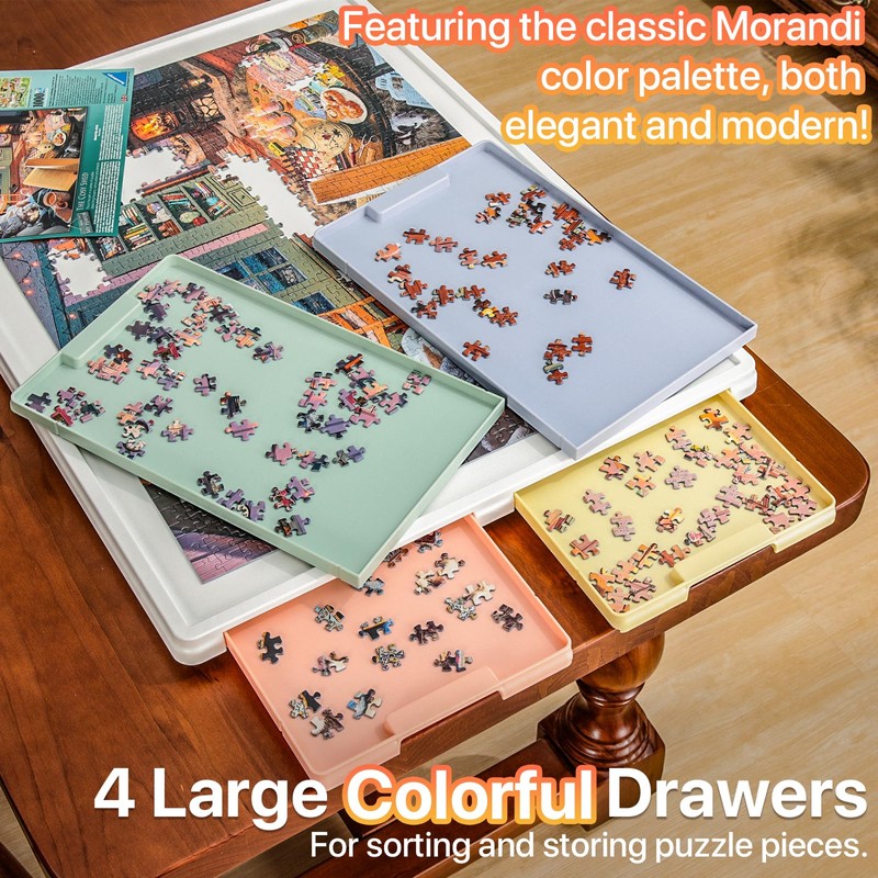 Playboda 1000 Pieces Rotating Plastic Puzzle Board with Drawers and