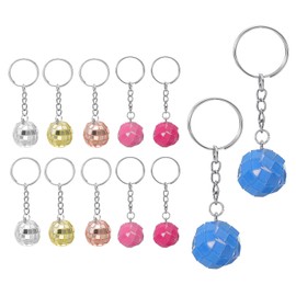 PATIKIL Discokugel Schlüsselanhänger, 12 Stück 70er Jahre Disco Schlüsselring 3cm Discokugel Party Gefälligkeiten Spiegelkugel Schlüsselanhänger Partyzubehör, Mix Farben
