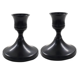 Waziaqoc Set of 2 Black Taper Candle Holder, Decorative Candlestick Holder, Vintage Metal Candle Stick Holder for Dinning Table, Wedding, Mantel, Centerpieces, Party, Holiday