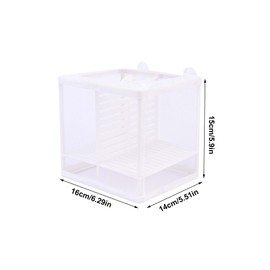 Hezhou Aquarium Breeding Tank Fish Insulation Breeding Tank Aquarium Insulation Net Spawning Box for Aquarium with Suction Cups for All Types of Aquariums (16 x 15 x 14 cm)