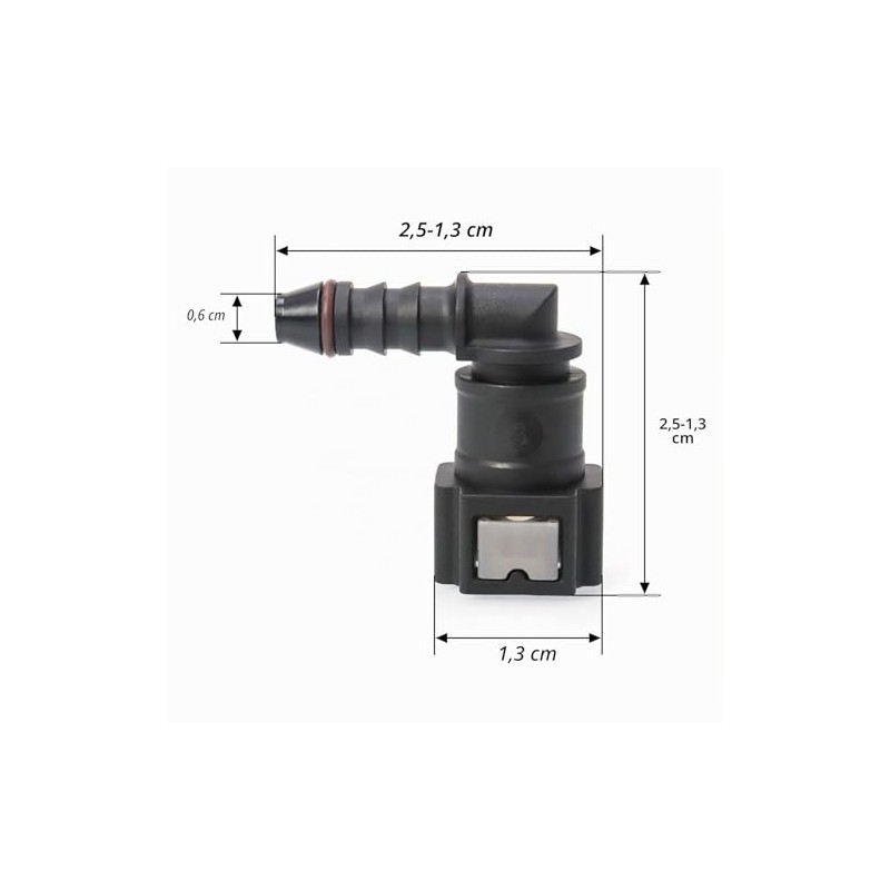 QWORK Fuel Line Connector Hose Coupling 90 Degree Quick Connector