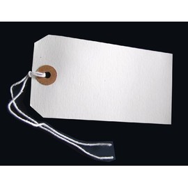 40 Quality White Strung tags 120mm x 60mm