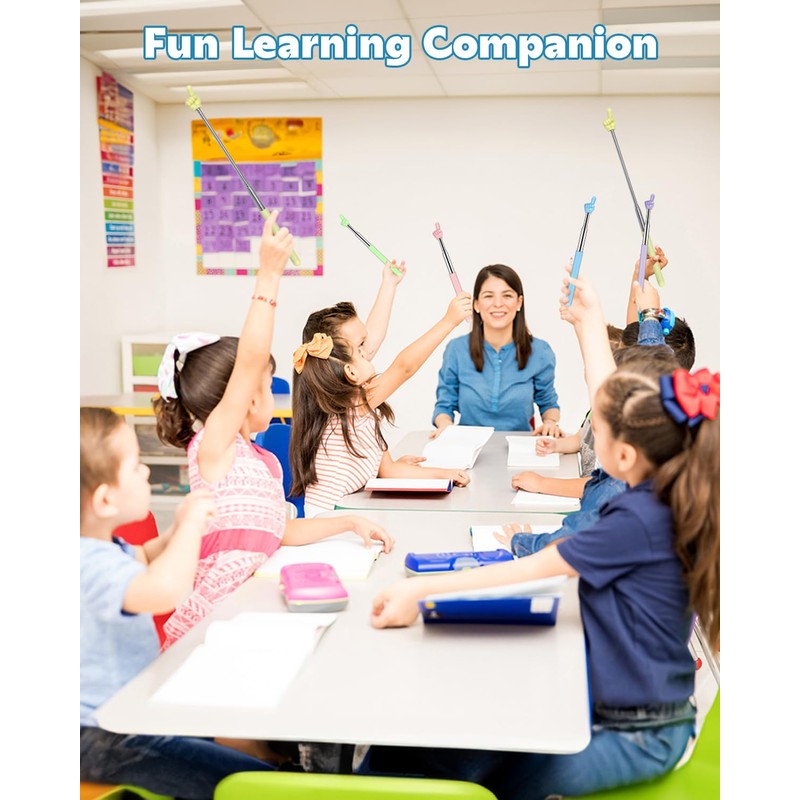 Retractable Teacher Pointer for Classroom Kids Reading, Dumero Extendable Finger