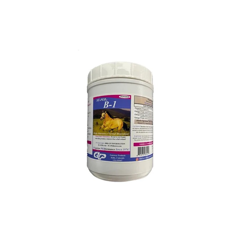 Super B-1 Vitamina En Polvo Omegas Para Caballos 2.5lb -