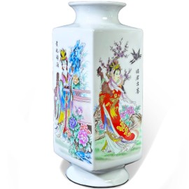 MTME Porcelain Figurines, Jingdezhen Decorative Flower vase, Home Decor, Wedding Gifts, Aesthetic Sculpture Home décor (Four Ladies)