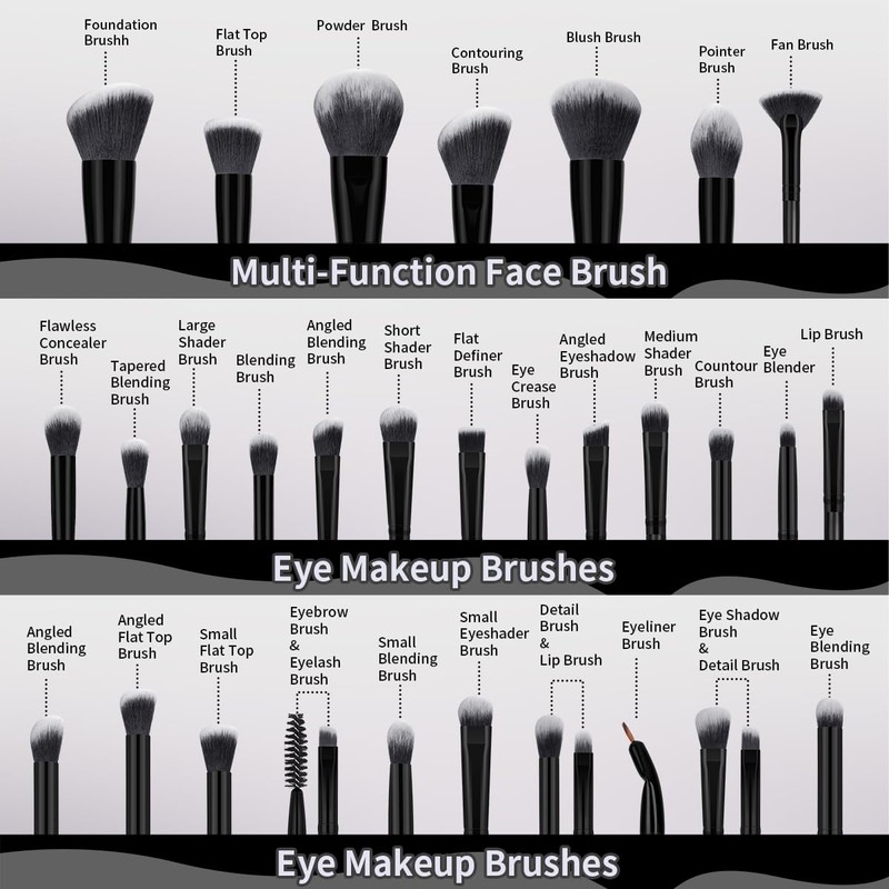 Make Up Brush 30 Pieces Premium Synthetic Makeup Brush Set