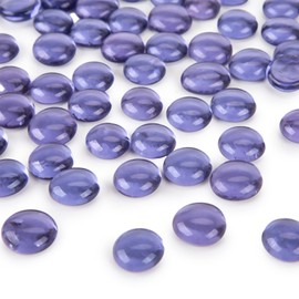 DomeStar 1LB Flat Glass Marbles, Purple Decorative Marbles for Vases Aquarium Pebbles Fish Tank Rocks Vase Fillers DIY Crafts Table Scatter Decor