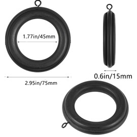 20 Pack Handmade Wooden Curtain Rod Rings 3 Inch Outer Diameter White Farmhouse Beech Wood Vintage Look,1.8 Inch Interior Diameter for 1-1.5 Inch Curtain Rod Pole