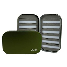 Aventik Aluminium Fly Fishing Box Slit Foam with Compartments/Easy Grip Flies Jigs Lures Box Flies Tackle Box