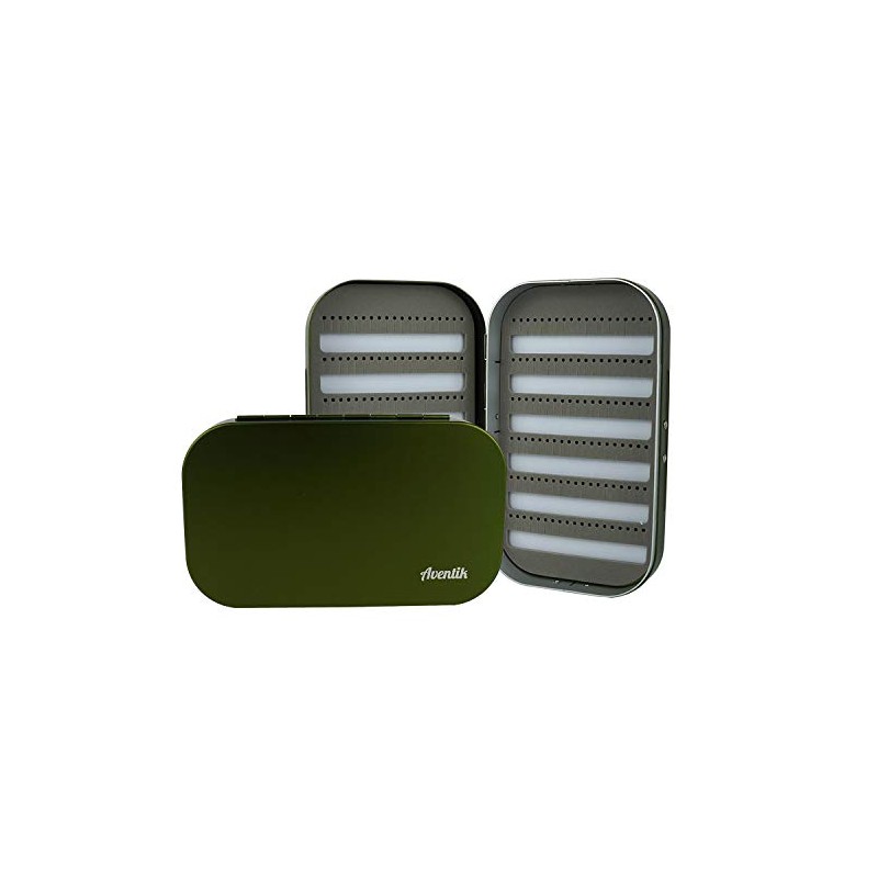 Aventik Aluminium Fly Fishing Box Slit Foam with Compartments/Easy Grip
