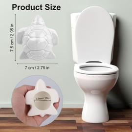 2pcs Ceramic Toilet Bolt Covers Decorative, Cute Sea Turtle Toilet Bolt Caps Animal Commode Screw Plug Home Bathroom Decor Easy Installation for Toilets Bowl Base Accessories (White)