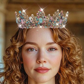 Yean Baroque Rhinestone Crowns and Tiaras Gold Bridal Queen Crown Crystal Wedding Tiara Crown for Women