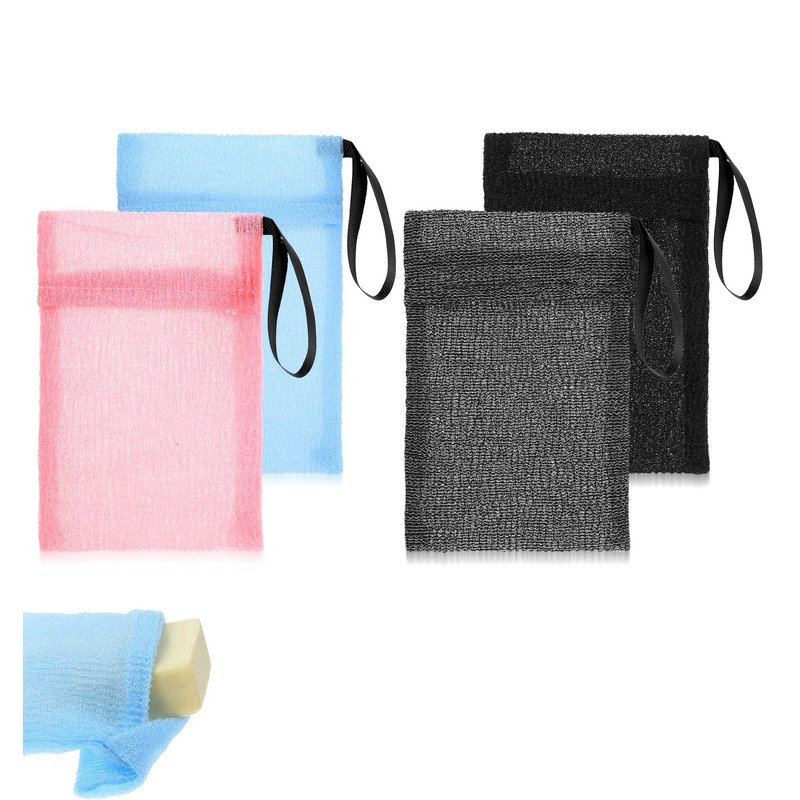 Pack of 4 Soap Bags for Solid Soap, Soap Bags
