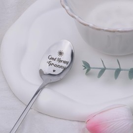 Grandma Granny Birthday Gifts for Granny Nana Christmas Retirement Gifts for Nana Nan Gifts for Nanny Tea Coffee Lovers Gifts Good Morning Granny Spoon Gift for Nan Birthday Present for Nannie Spoon