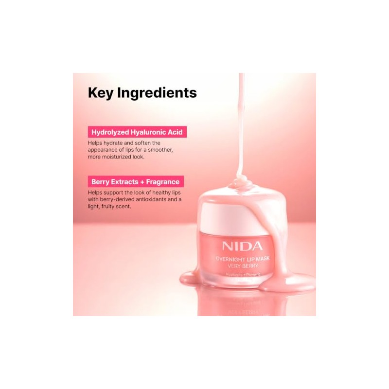 NIDA Overnight Lip Mask - Very Berry | Intense Hydration