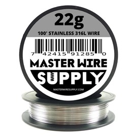 Stainless Steel 316L - 100' - 22 Gauge Wire - 100ft - 0.65mm - 0.025in - Made in USA - Master Wire Supply