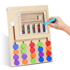 Toys for 3 4 5 6 Year Old Boy Girls Montessori Toys for 3-6 Year Olds Wooden Puzzle Magnetic Busy Board Toys Kids Toddler Games Age 3+ Educational Travel Toys Christmas Birthday Gifts for Boys Girls