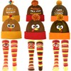CAMIRUS 6PCS Thanksgiving Turkey Trot Costume, 3Pcs Turkey Beanie Hat
